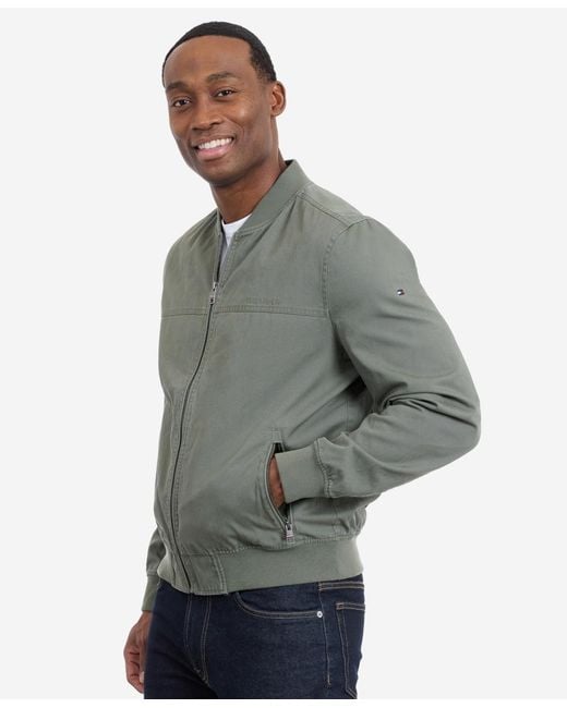 Tommy Hilfiger Gray Collared Bomber Jacket for men