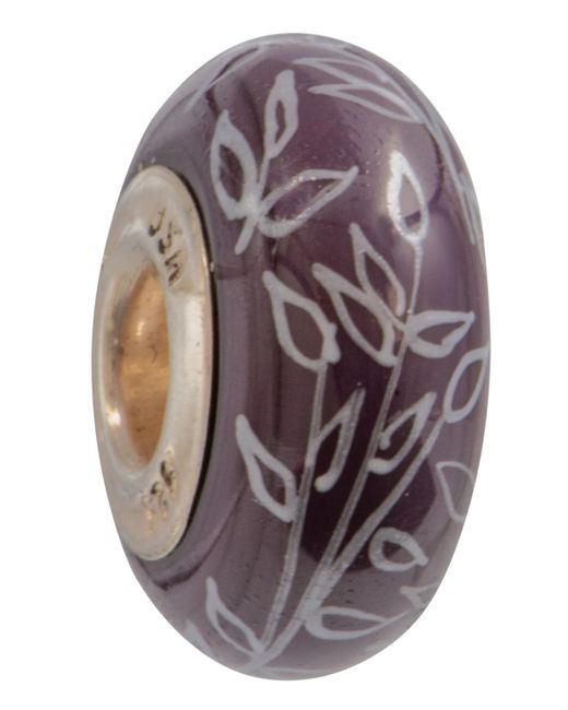 Fenton Gray Glass Jewelry: Purple Paradise Glass Charm