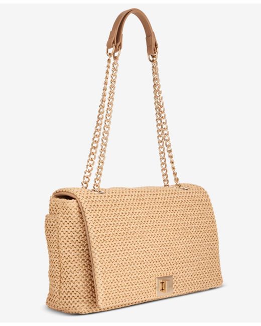 INC International Concepts Natural Ajae Flap Straw Crossbody