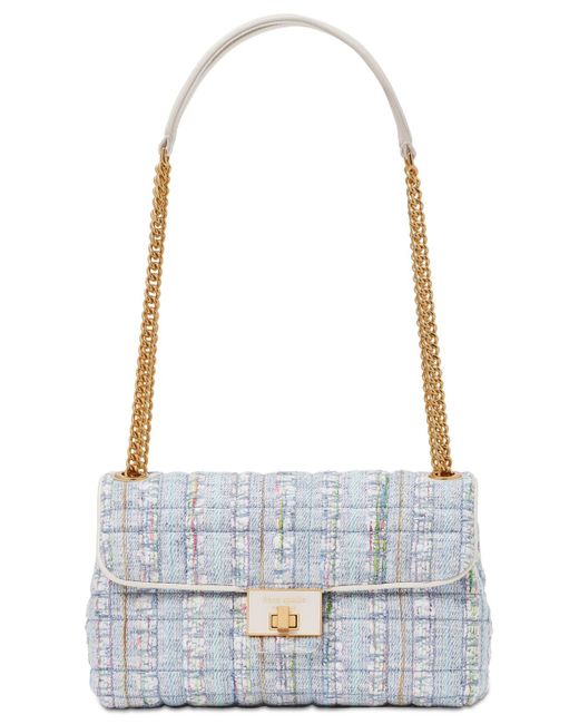 Kate Spade Evelyn Quilted Tweed Small Convertible Shoulder Bag in White