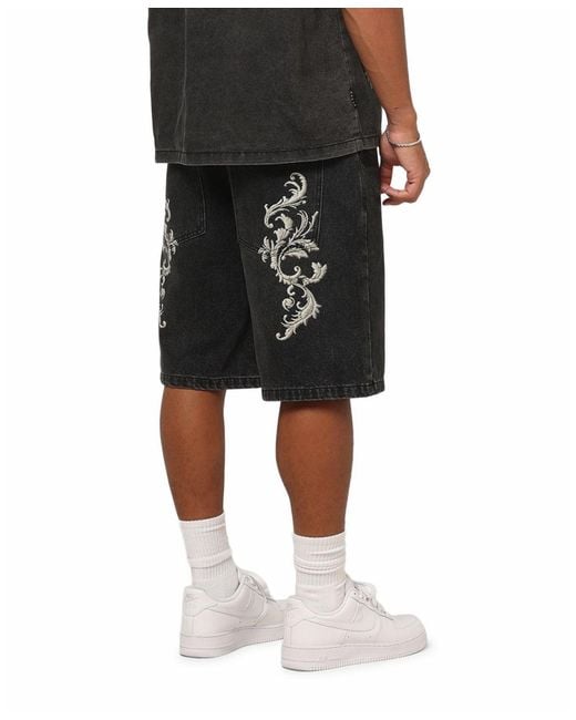Saint Morta Black Amplus Baroque Jorts for men