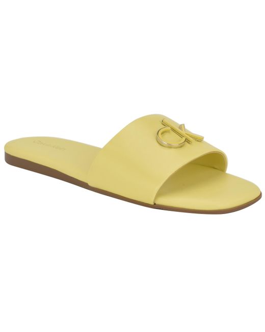 Calvin Klein Yellow Yancie Slip-on Flat Casual Sandals
