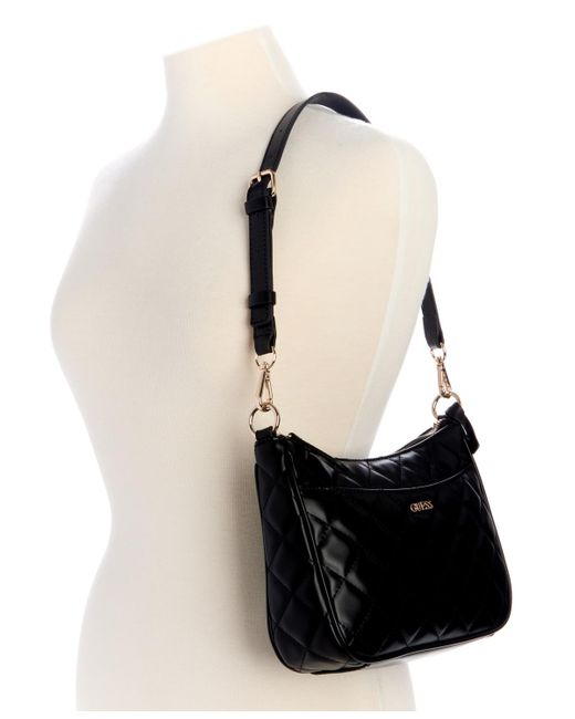 Guess Black Tinsley Medium Quilted Shoulder Bag