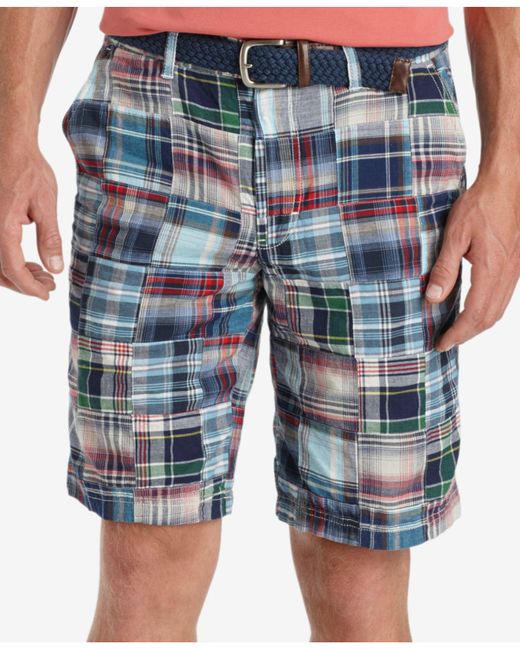 Izod Multicolor Men's Madras Patchwork Shorts for men