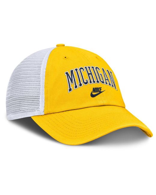 Nike Yellow Michigan Wolverines Club Legacy Adjustable Trucker Hat for men