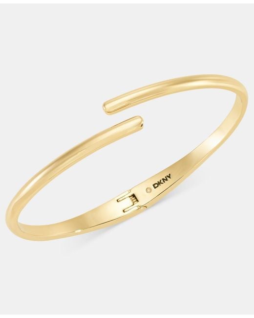 DKNY Metallic Thin Bypass Open Bangle Bracelet