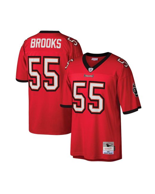 Mitchell & Ness Synthetic Derrick Brooks Red Tampa Bay Buccaneers ...