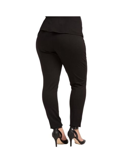 Standards & Practices Black Plus Size Stretch Sheer Panel Ponte legging