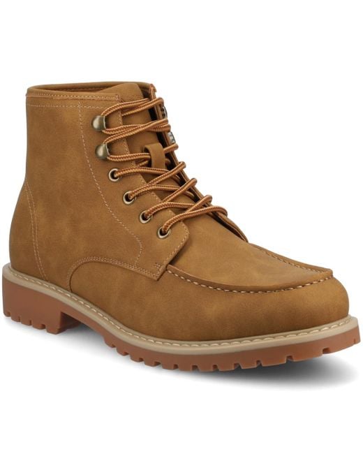 Vance Co. Brown Zeus Round Toe Boots for men