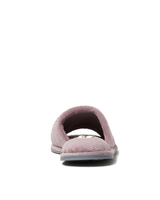 Dearfoams Gray Microfiber Terry Slide Slipper