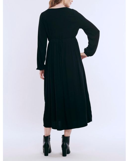 Motherhood Maternity Blue Maternity Long Sleeve Button Front Midi Dress