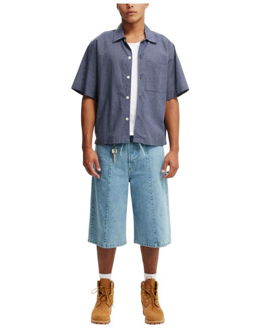 Cotton On Blue Super baggy Jean Shorts for men