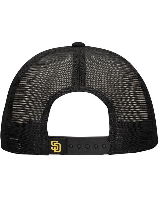 KTZ Black San Diego Padres Retro Bold A-frame Trucker 9forty Adjustable Hat for men