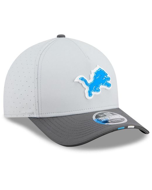 KTZ Blue Gray/graphite Detroit Lions 2025 Nfl Training Camp A-frame 9forty Adjustable Hat for men