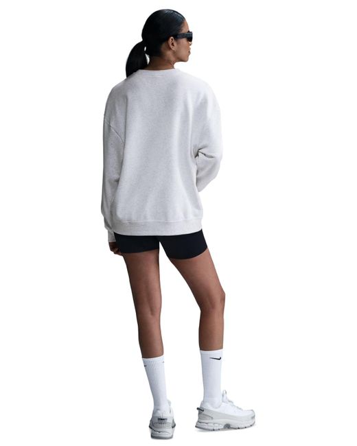 Nike White Sportswear Club Fleece Loose Crewneck Sweatshirt