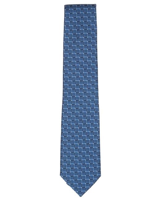 Perry Ellis Blue Grid Pattern Tie for men