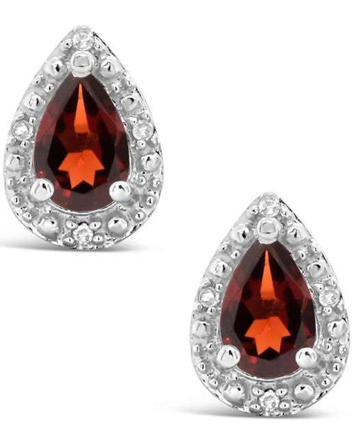 Macy's Metallic Gemstone And Diamond Accent Stud Earrings