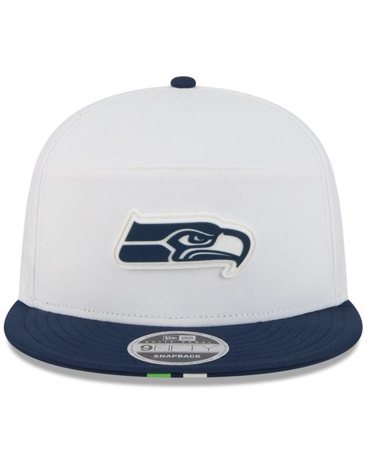 KTZ White/college Navy Seattle Seahawks 2025 Nfl Training Camp Split Panel 9fifty Snapback Hat for men
