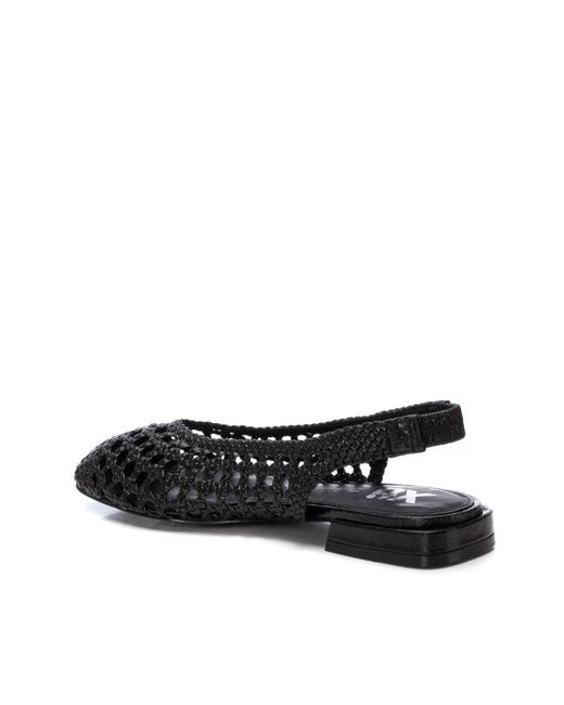 Xti Black Slingback Flats