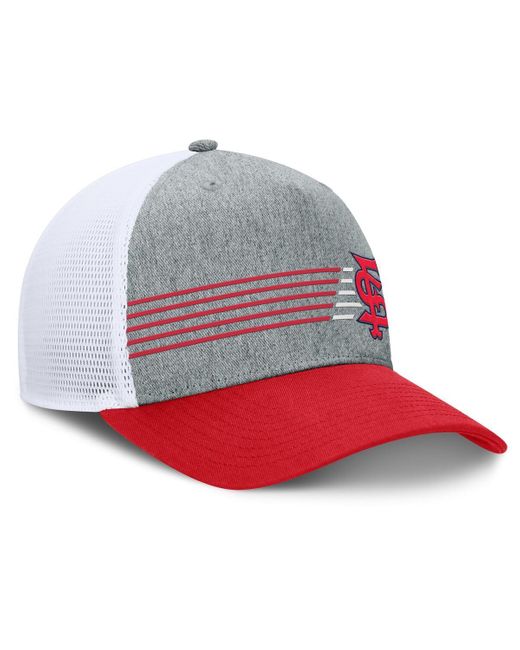 Fanatics White Heather Gray/red Fresno State Bulldogs Profile Trucker Adjustable Hat for men