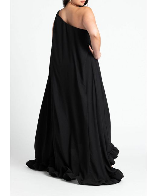 Eloquii Black Plus Size Dramatic Ruffle Gown