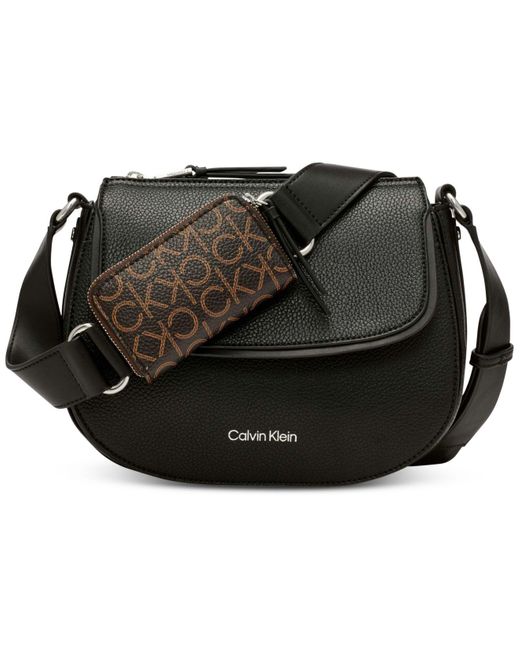 Calvin Klein Bella Flap Crossbody in Black Lyst