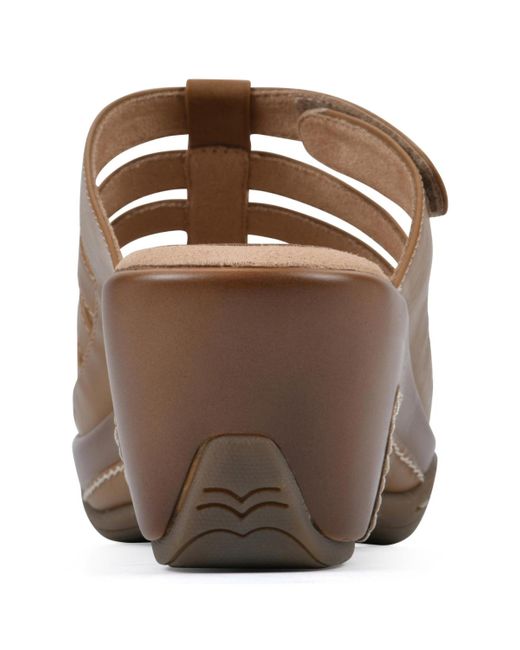 White Mountain Brown Valencia Slip-on Clog Sandals
