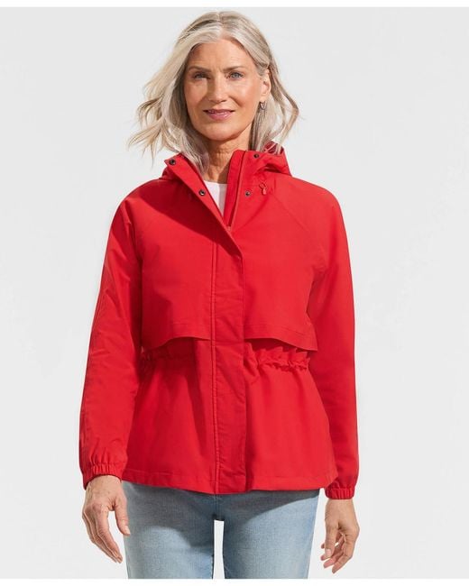 Lands' End Red Squall Packable Rain Jacket