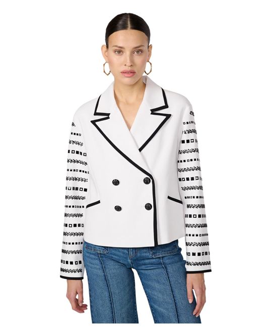 Karl Lagerfeld White Studded-sleeve Jacket