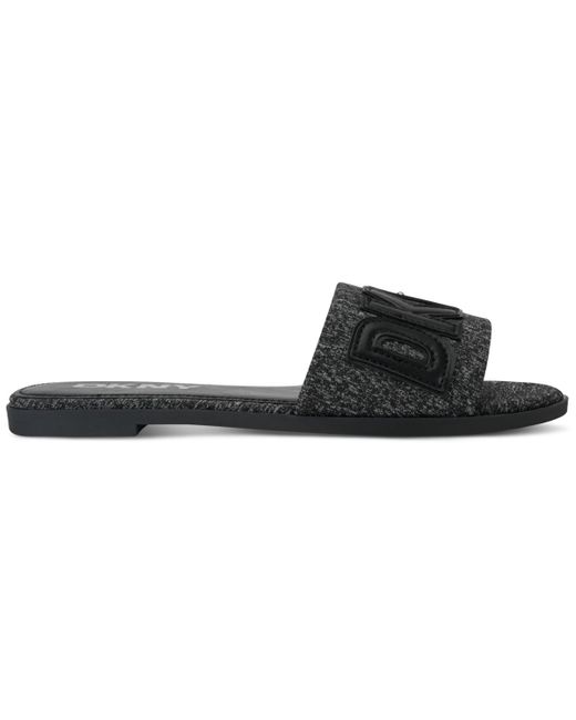 DKNY Black Willow Slide Slip-on Flats Sandals