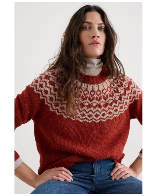 Seasalt Cornwall Red Port Kinnis Sweater Merino
