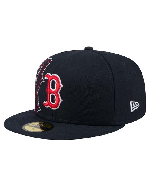 KTZ Blue Boston Red Sox Yarn Stitch 59fifty Fitted Hat for men