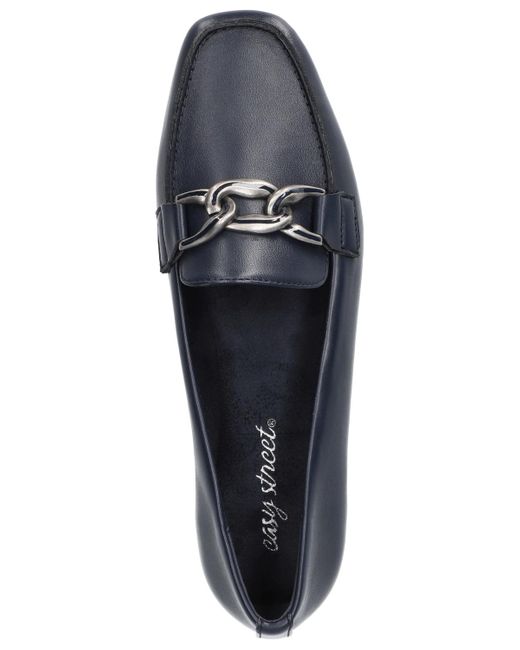 Easy Street Blue Femi Square-toe Slip-on Flats