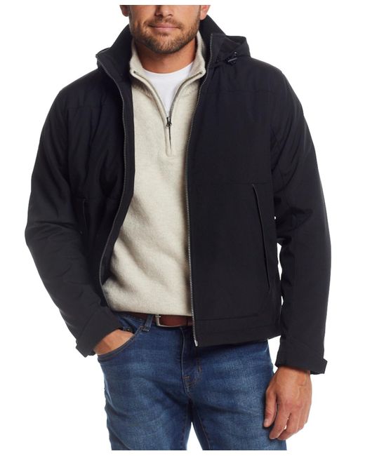 Weatherproof Blue Flex Tech Hooded Shirt Jacket for men