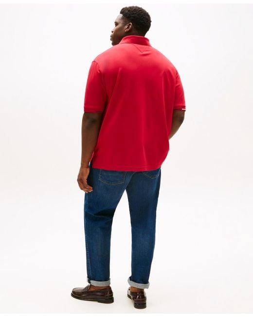 Tommy Hilfiger Red Big & Tall Flag-cuff Polo Shirt for men