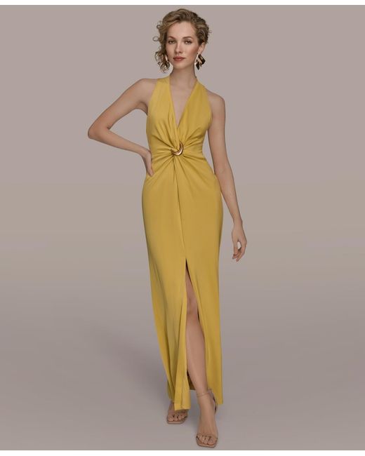 donna karan gold dress Elizabeth K GL3640 Off Shoulder Ball Gown
