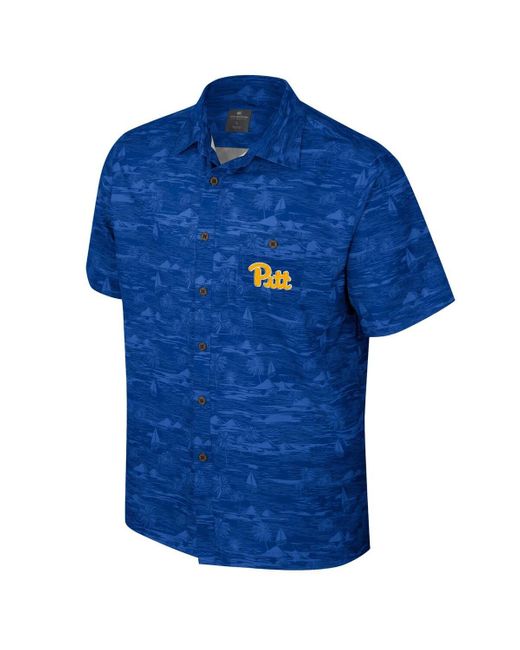 Colosseum Athletics Blue Pitt Panthers Ozark Button-up Shirt for men