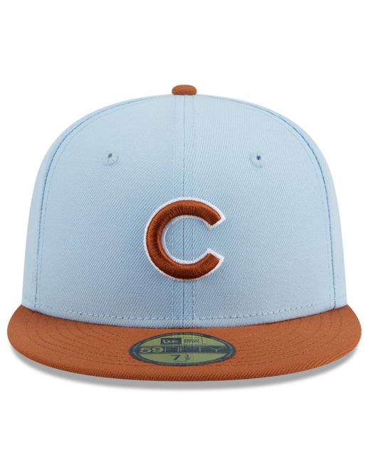 KTZ Blue /brown Chicago Cubs Spring Color Basic Two-tone 59fifty Fitted Hat for men
