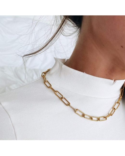 Ellie Vail Metallic Carla Paper Clip Chain Necklace