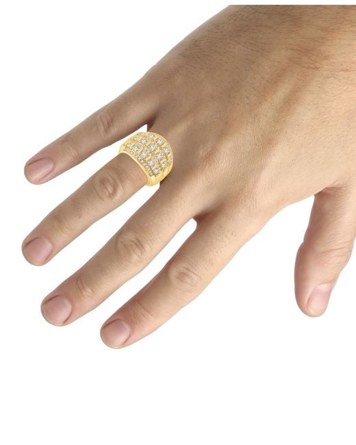 Macy's Metallic Diamond Multirow Polished Statement Ring (3 Ct. T.w. for men