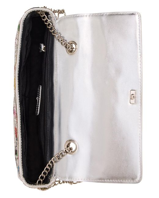 Betsey Johnson White Modern Sparkler Convertible Small Crossbody Bag