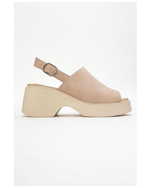 Forever & Always Shoes Natural Power Leather Platform Wedge Sandals ()