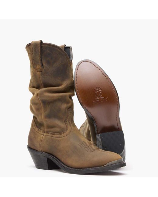 Durango Brown Distressed Tan Slouch Western Boot