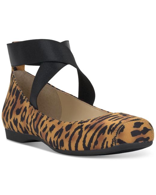 Jessica Simpson Black Mandalaye Elastic Criss-cross Ankle Strap Ballet Flats