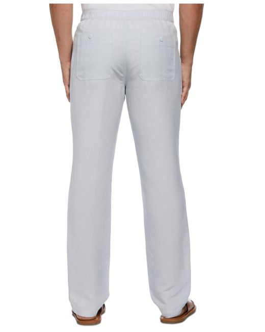 Cubavera Gray Linen Blend Drawstring Pant for men