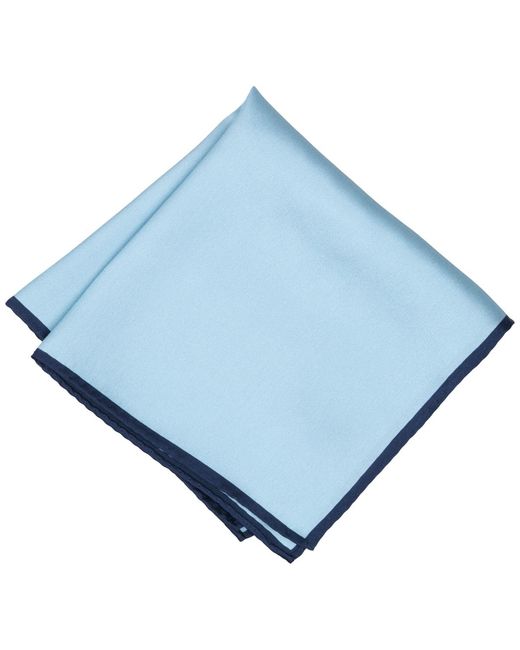Alfani Blue Silk Solid Rolled Border Pocket Square for men