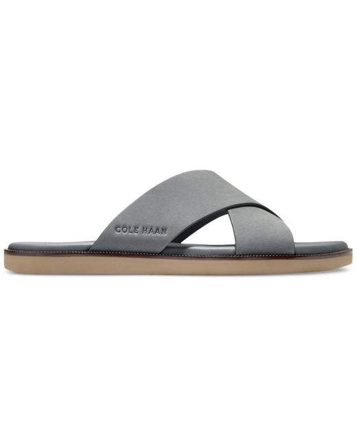 Cole Haan Gray Nantucket Cross Strap Slip-on Slide Sandals for men