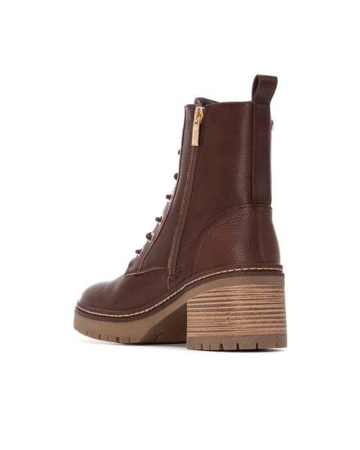 Xti Brown Combat Booties