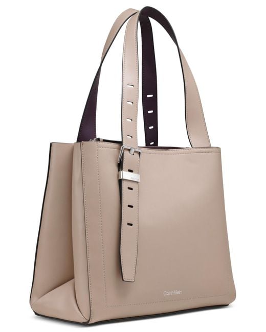 Calvin Klein Natural Lowen Triple Compartment Adjustable Tote