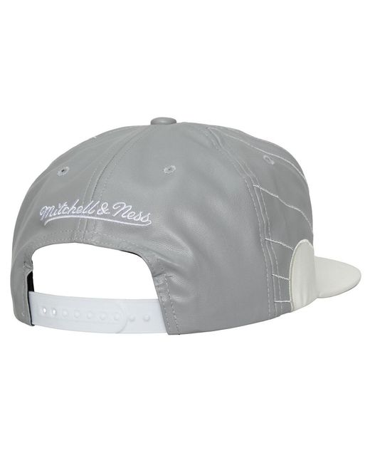 Mitchell & Ness And Gray/white Chicago Bulls Day 12 Two-tone Leather Snapback Hat